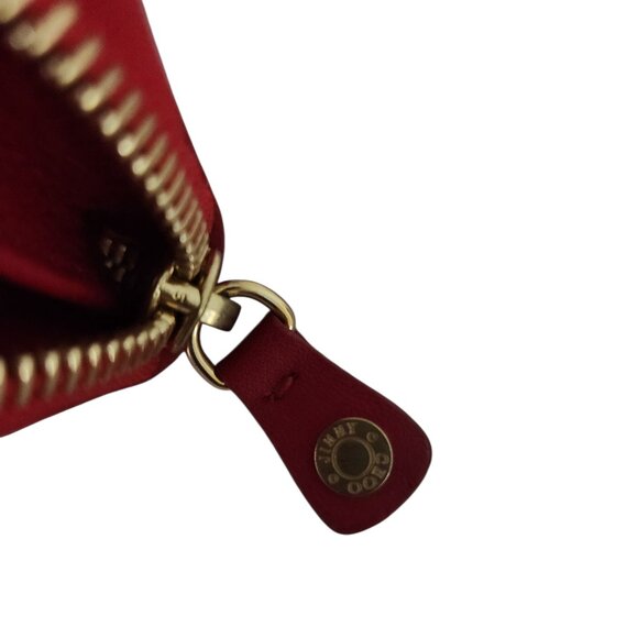 Rare Authentic Jimmy Choo London Coin Purse with Dust Bag and Keychain Red Gold - Picture 5 of 11